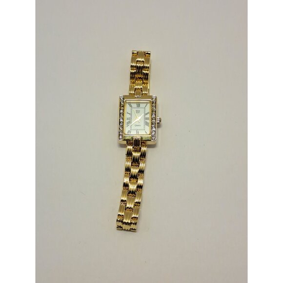 Vintage EJ Womens Quartz Gold Tone With Rhinestones Analog Watch - Picture 4 of 5